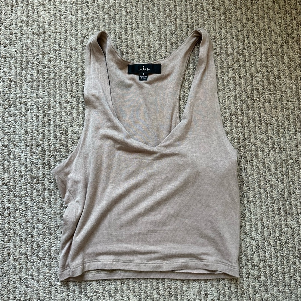 Lulu’s crop too small tan